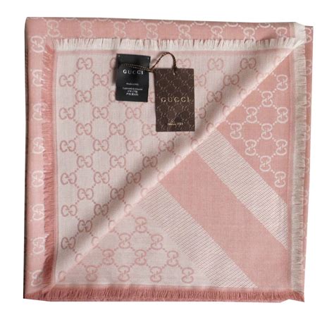 gucci brown cream navy lavender pink silk scarf|gucci scarf women pink.